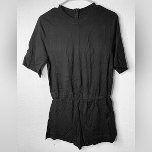 Bella + canvas black short romper with pockets size S